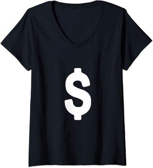 Discover T-shirt Camisete de Mulher com Decote em V Bitcoin Dinheiro Dólar