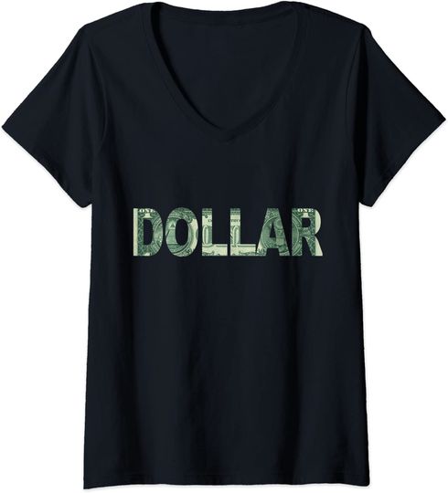Discover T-shirt Camiseta de Mulher com Decote em V Dólar
