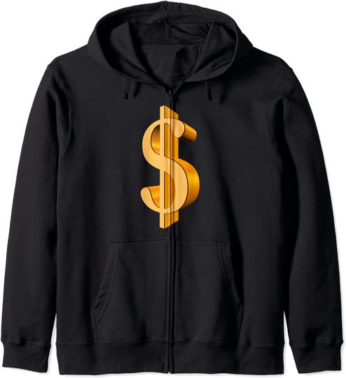 Discover Hoodie Sweater com Capuz e Fecho-éclair para Homem e Mulher Criptomoeda Shiba BitCoin e Dólar