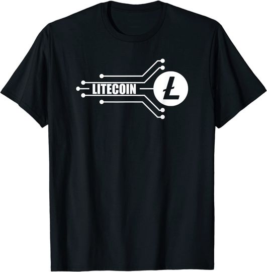 Unissex T-shirt Camiseta para Homem e Mulher Litecoin Cripto Criptomoneda Trading Mining