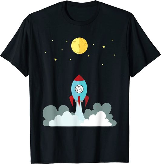 Bitcoin Btc Alla Luna Astronauta Blockchain Crypto Unissex T-shirt Camiseta para Homem e Mulher