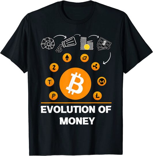 Discover Unissex T-shirt Camiseta para Homem e Mulher  Criptomoneda Bitcoin Litecoin Evolución