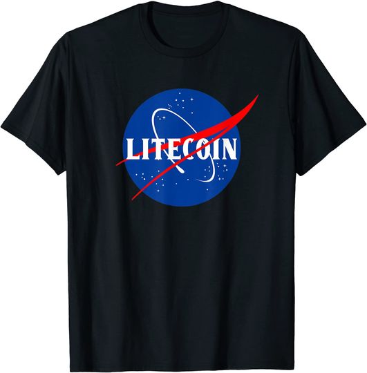 Discover Unissex T-shirt Litecoin LTC Cryptocurrency NASA Moon Logo