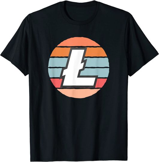 Discover Litecoin LTC Crypto Logo Pastel Digital Dinero Camiseta para Mulher e Homem