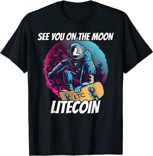 Discover Unissex T-shirt Camiseta para Homem e Mulher Luna Litecoin