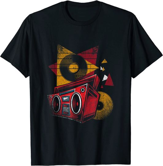Discover Camiseta T-shirt Retro 90s com CD e Cassete | S-3XL