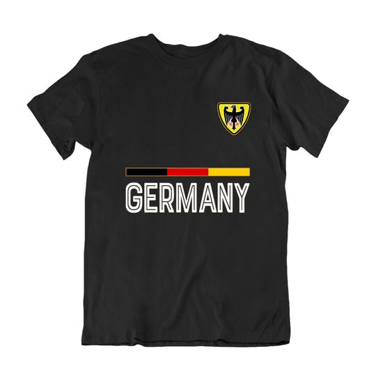 Discover Unissex T-shirt Camiseta para Homem e Mulher GERMANY Country Flag Strip Badge Football 2021 Euro