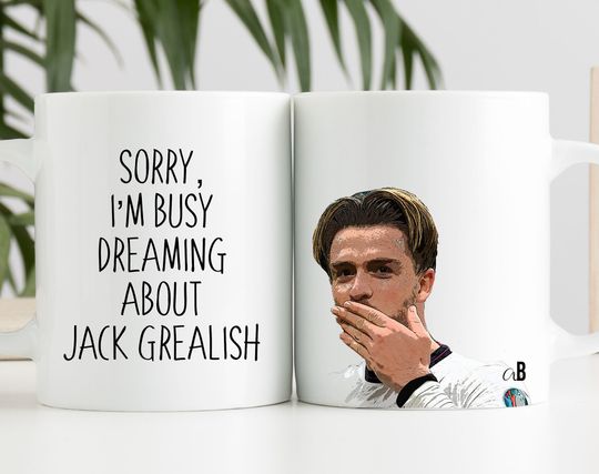 Discover Caneca de Cerâmica Clássica  Dreaming about Jack Grealish Euro 2020