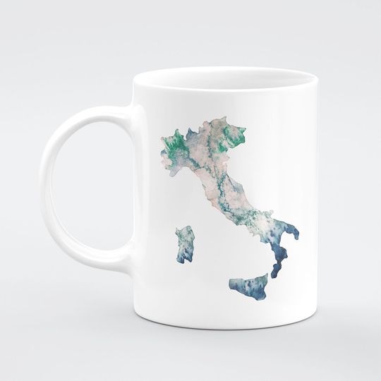 Discover Caneca de Cerâmica Clássica Personalised Italy Watercolour Map Mug Euro 2020