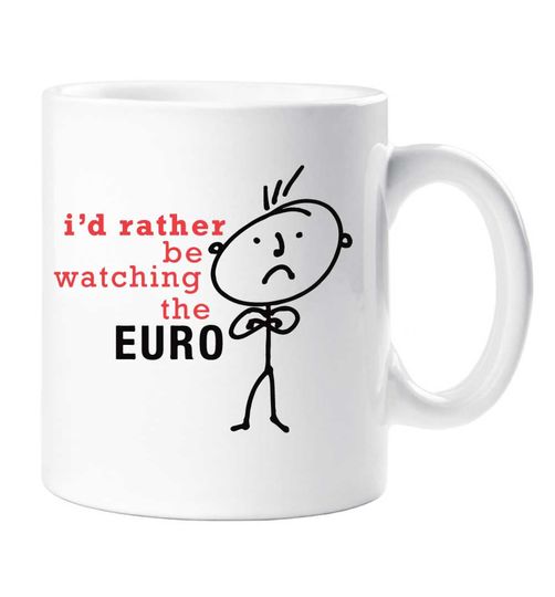Discover Caneca de Cerâmica Clássica Euro Mug Mens I'd Rather Be Watching The Euro Cup