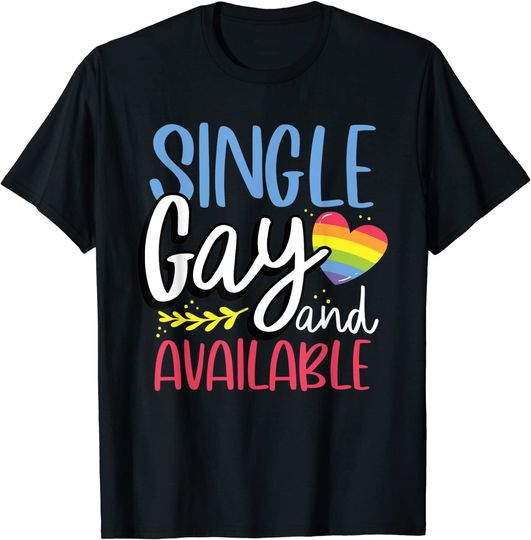 Discover Unissex T-shirt Eu Estou Solteiro Camiseta para Homem e Mulher Gay Soltero e Disponible
