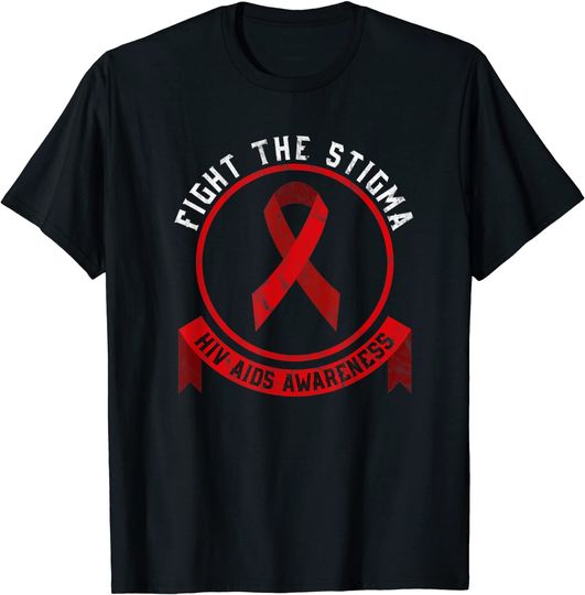 Discover T-shirt Unissexo Lutar Contra O Estigma de HIV/AIDS Consciência Sobre HIV/AIDS