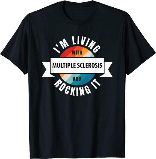 Unissex T-shirt Camiseta para Homem e Mulher Conscientização sobre a Esclerose Múltipla Conviver