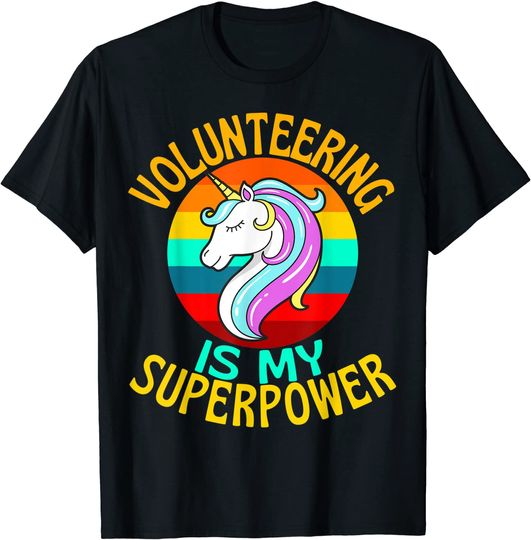 Discover Unissex T-Shirt Voluntariado El Voluntariado Es Mi Amante De Los Unicornios De La Superpotencia