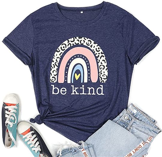 Discover T-shirt Unissexo Arco-íris Be Kind