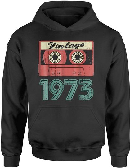 Discover Hoodie Sweater Com Capuz 1973 Mixtape Vintage De 1973 Anos De Aniversário