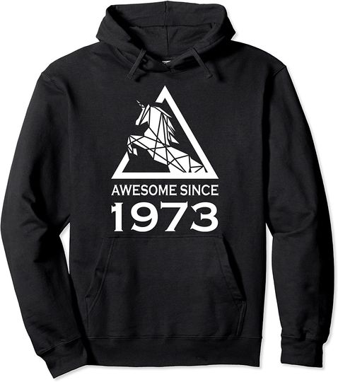Discover Hoodie Sweater Com Capuz 1973 Awesome Since 1973 Unicórnio Ano De Nascimento Aniversário
