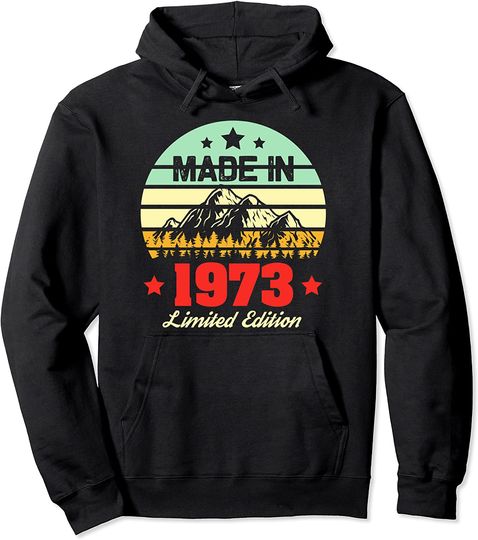 Discover Hoodie Sweater Com Capuz 1973   Presente De Aniversário Montanha 1973