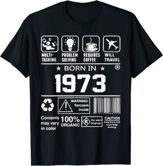 Discover Unissex T-Shirt 1973 Presente de Aniversário Orgânico de 1973