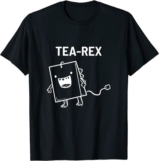 Discover Unissex T-Shirt Chá  Abanico de Dinosaurios Tea-Rex T-shirt
