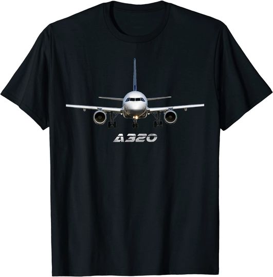 Discover Avião A 320 | T-shirt Manga Curta Unissexo