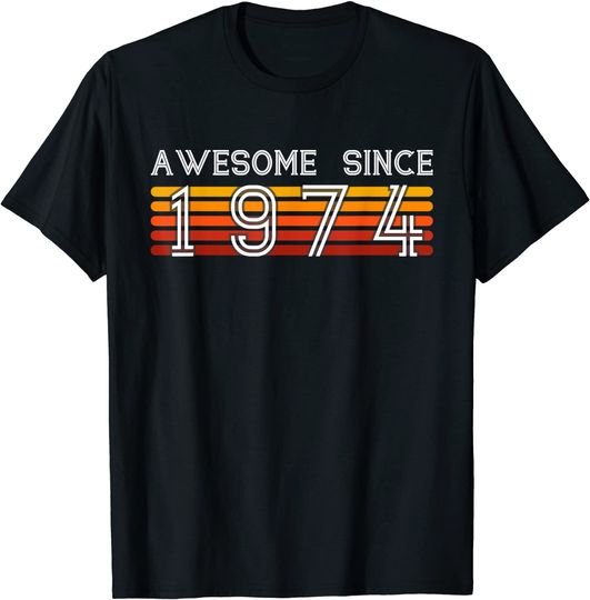 Discover Unissex T-Shirt 1974 Vintage Retro Impressionante Desde 1974