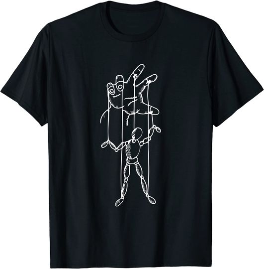 Mão Títere Humano | T-shirt Camiseta Manga Curta Masculino Feminino para o Dia Internacional dos Direitos Humanos