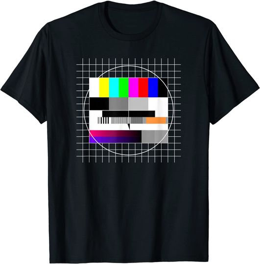 Discover T-shirt Camisete Manga Curta Unissexo Técnica de Teste de Televisão Retro dos Anos 80