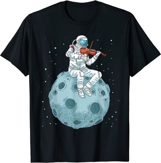 Discover T-shirt Unissexo Astronauta e Violino