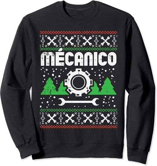 Discover Suéter Sweatshirt Natal  Mecânico Santa Natal Feio Mechanic