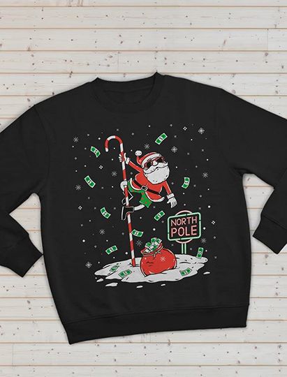 Discover Suéter Sweatshirt Natal Santa Norte Pole Dancing