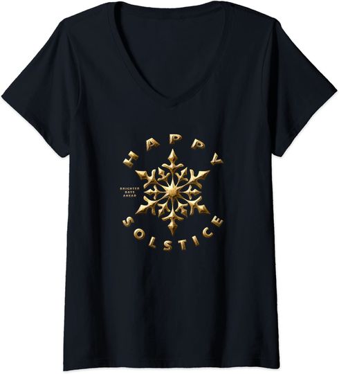 Discover T-shirt de Mulher Decote em V Feliz Solstício de Inverno