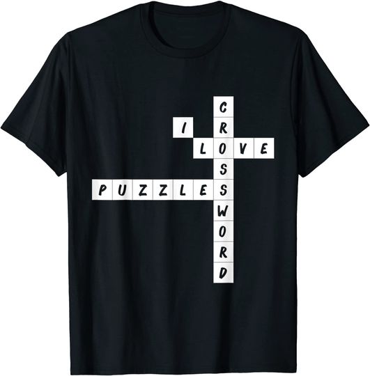 Discover T-shirt Camisola Manga Curta Masculino Feminino Presente para Pessoas que Gostam das Palavras Cruzadas