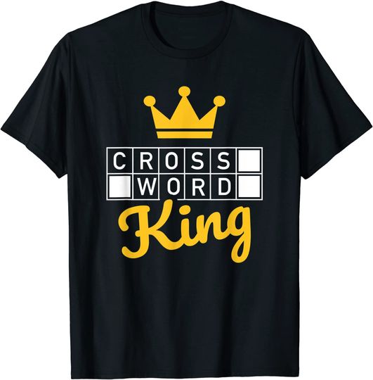 Discover Rei das Palavras Cruzadas | T-shirt Camisola Manga Curta para Homem e Mulher