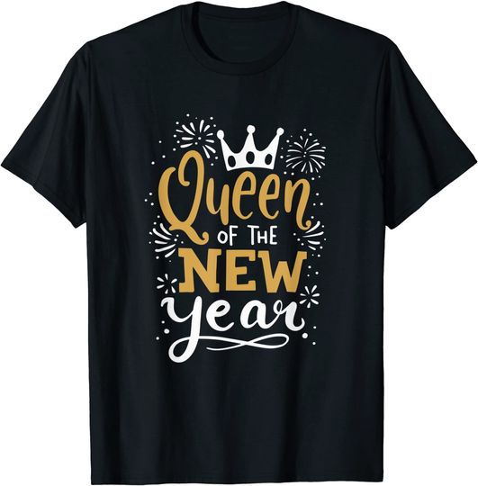 Discover Rainha do Ano Novo | T-shirt Camisola Manga Curta para Homem e Mulher Réveillon Feliz Ano Novo