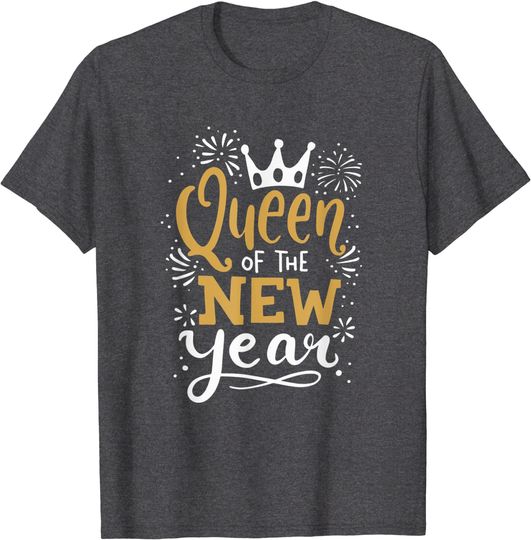 Discover Rainha do Ano Novo | T-shirt Camisola Manga Curta para Homem e Mulher Réveillon Feliz Ano Novo