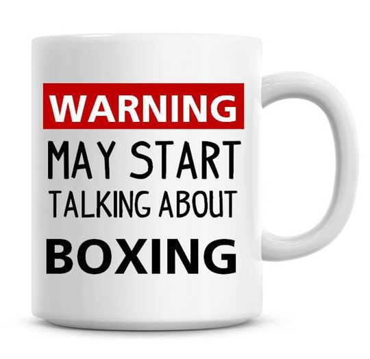 Discover Caneca De Cerâmica Clássica Boxing Day Dia do Boxe Aviso Pode Começar A Falar Sobre Boxe