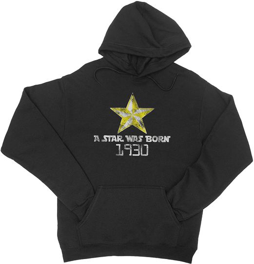 Discover Hoodie Sweatshirt com Capuz Unissexo Vintage Uma Estrela Nasceu Em 1930