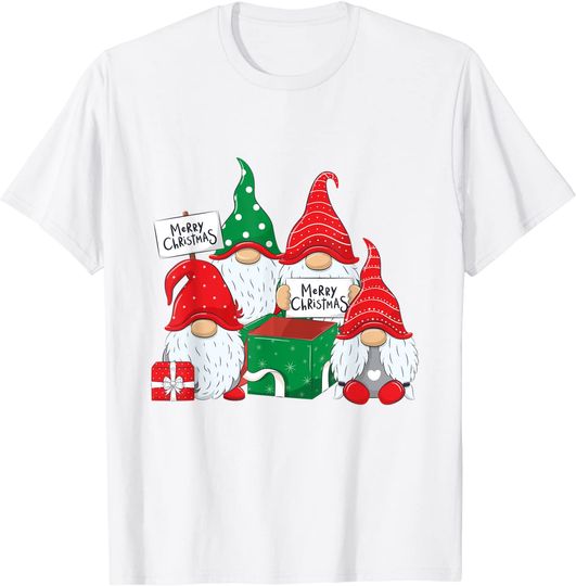 Discover T-shirt para Homem e Mulher Feliz Natal Pai Natal com Presentes