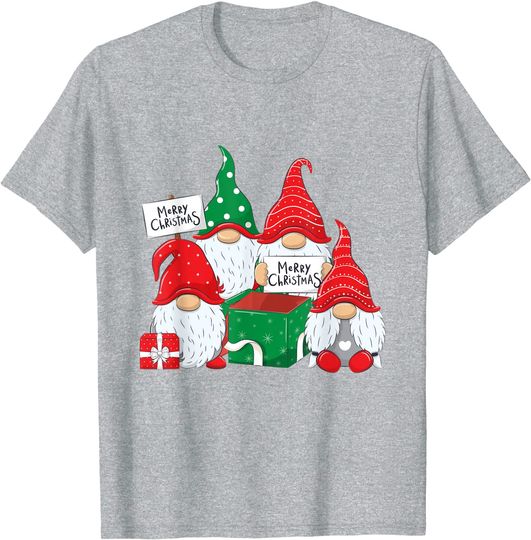 Discover T-shirt para Homem e Mulher Feliz Natal Pai Natal com Presentes