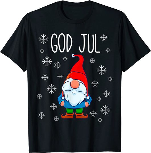 Discover Camiseta T-shirt God Jul Gnomo Presente de Natal