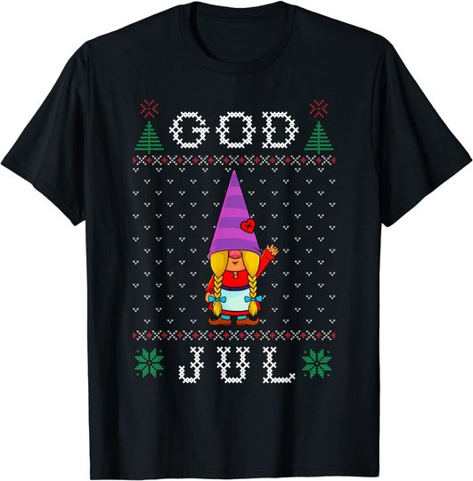 Discover T-shirt God Jul Gnomo Feliz Natal | Presente de Natal