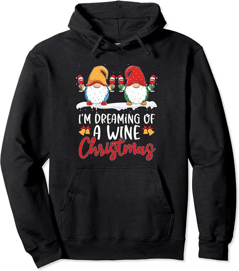 Discover Hoodie Sweatshirt com Capuz Estou a Sonhar com Vinho Festa de Natal