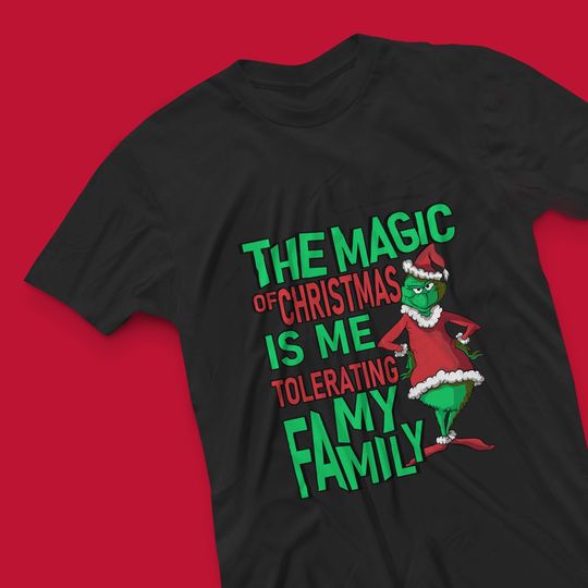 Discover Unissex T-Shirt Grinch Feliz Natal Camiseta Para Homem E Mulher