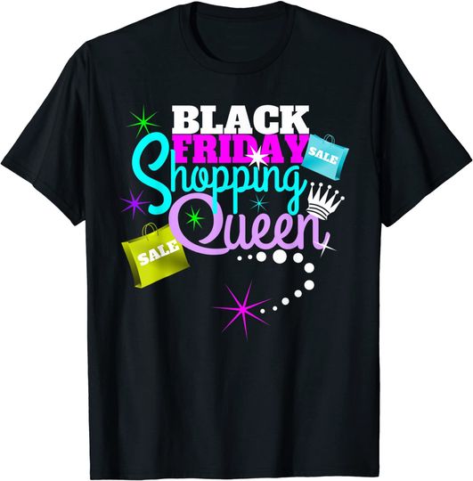 T-shirt Camisola Manga Curta Unissexo Black Friday Shopping Queen