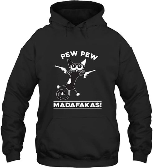 Discover Hoodie Sweater Com Capuz Gato Pew Pew Madafakas Vintage