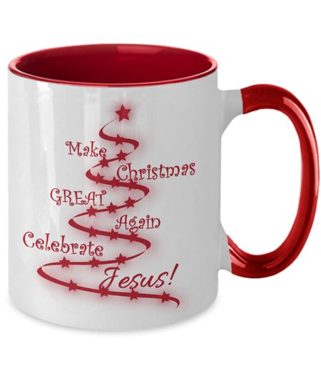 Discover Caneca De Cerâmica Com Cor Interna 325ml Jesus Cristo Faça o Natal Grande Outra Vez Celebre a Caneca de Jesus