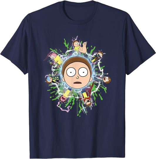 T-shirt Camisola Manga Curta Unissexo Presente para Amantes de Rick and Morty