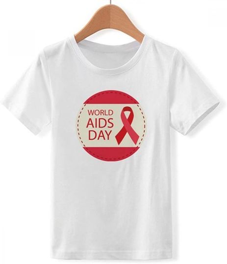 Discover Unissex T-Shirt Dia Mundial Da Aid Camisetas Dos Meninos Com Fita Adesiva Hiv De 1º Dia De Dezembro