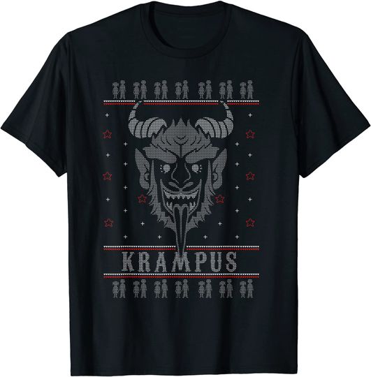 Discover T-shirt Unissexo Krampus Decoração com Estrelas